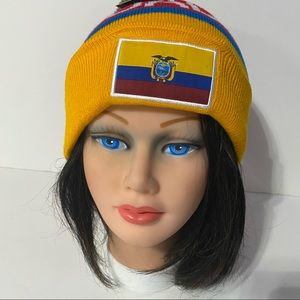 Ecuador Flag Beanie Knit Hat Cap Winter Fitted Knit Beanie